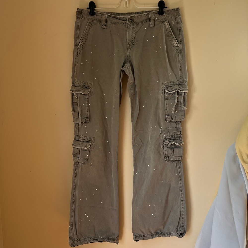 Old Navy Gray Flare Cargo Pants